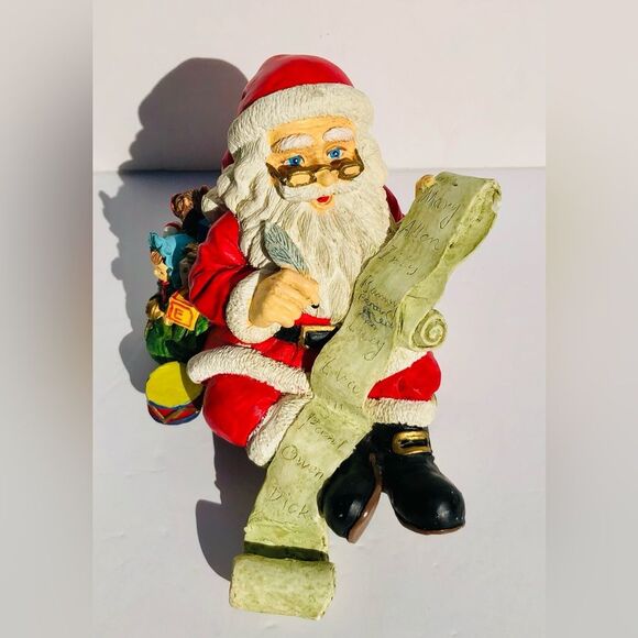 SANTA STOCKING HOLDER CHRISTMAS 5" TALL X5" X 3.5" DECOR HOLIDAY FIGURINE - Picture 3 of 12